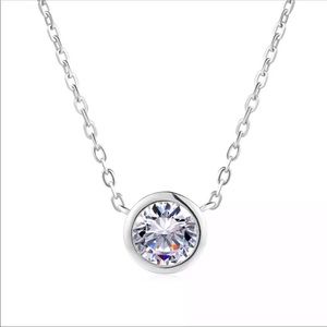 Rose gold or silver necklace with crystal